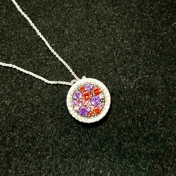 Multi-Gemstone Circle Pendant in .925 Sterling Silver $299 - Picture 7 of 8
